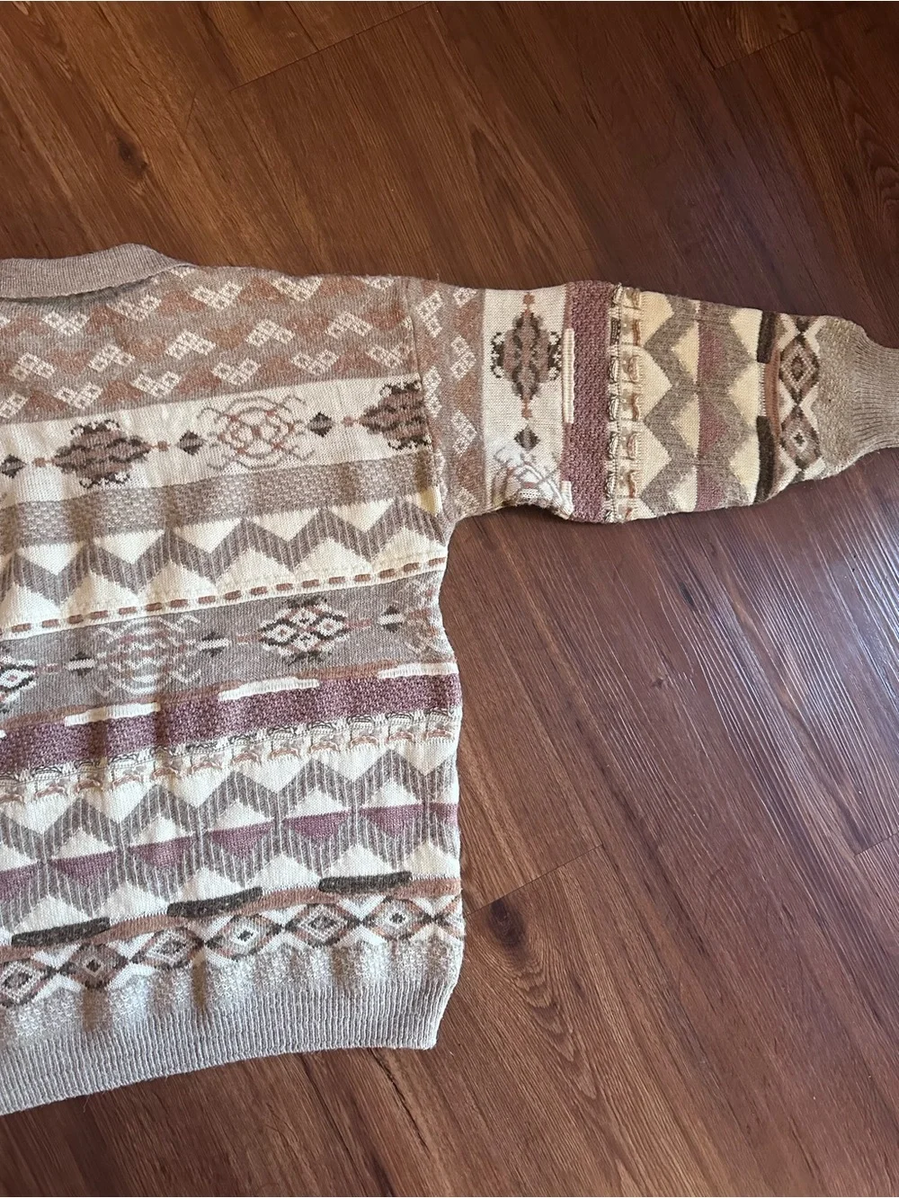 Men's Quarter Zip knit Geometric Aztec Patterned Fair Isle Sweater